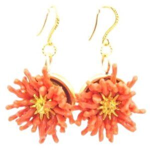 Sugar Gay Isber Vintage Coral Exquisite Dangling Earrings Handmade Jewelry